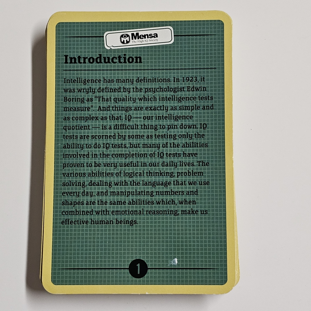 🧠 Mensa Assess Your Personality 50-Card Logic & IQ Self-Assessment Deck No Box
